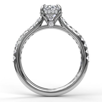 Classic Oval Cut Solitaire With Hidden Halo