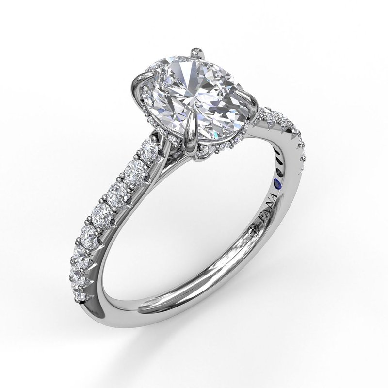 Fana Classic Oval Cut Solitaire With Hidden Halo