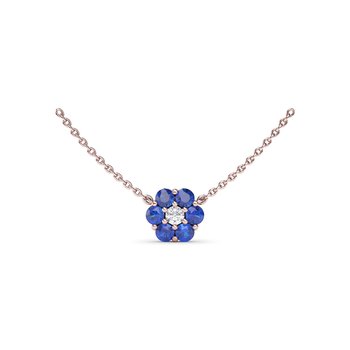 Floral Sapphire and Diamond Necklace