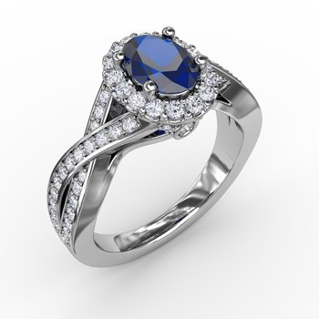 Look of Love Sapphire and Diamond Criss-Cross Ring