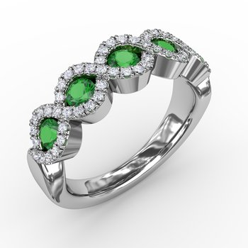 Hold Me Close Emerald and Diamond Twist Ring