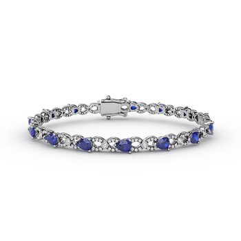 Sapphire and Diamond Pear Shape Bracelet