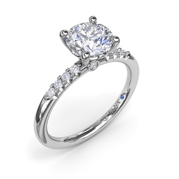 Quarter Band Diamond Engagement Ring
